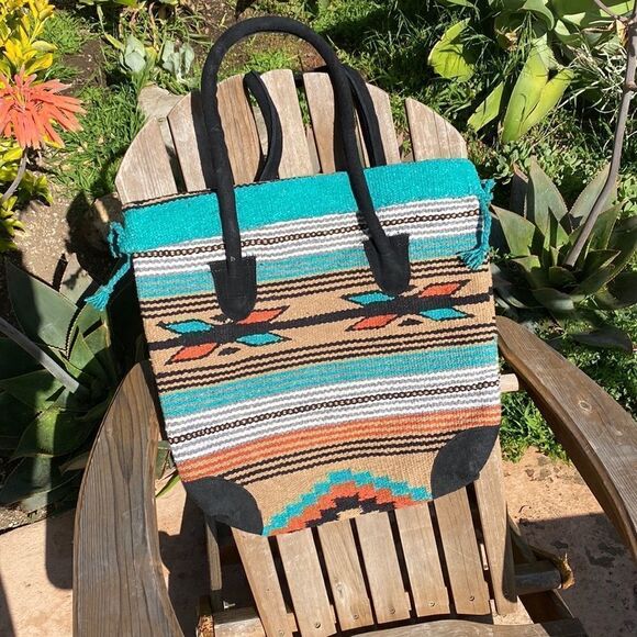 Turquoise Saddle Blanket South Western Purse - Picture 1 of 5